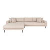 Lido Lounge Sofa - Sofa venstrevendt i beige med fire puder 
