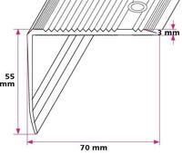 70x55 mm. Vinkelprofil - sidehul 
