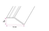 18-22 mm. Overgangsprofil med næb - midthullet 