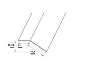 18-22 mm. overgangsprofil med næb - u/huller 
