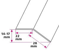 14-17 mm. overgangsprofil med næb - u/huller 