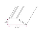 14-16 mm. overgangsskinne med næb - midthullet 