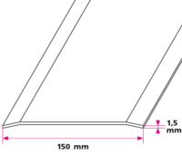 150 mm. overgangsprofil - u/huller