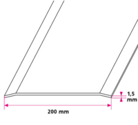 200 mm. overgangsprofil - u/huller