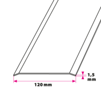 120 mm. overgangsprofil - u/huller