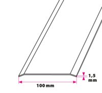 100 mm. overgangsprofil - u/huller