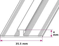 4 mm. afslutningsprofil - midthullet 