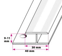 9-11 mm. dilatationsprofil - sidehullet
