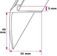Trappeafslutning 5 mm. vinkelprofil - midthullet 