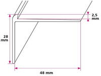Trappeforkant til 2,5 mm. linoleum, stor - midthullet 