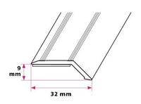 6-9 mm. overgangsprofil med næb - selvklæbende