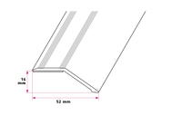 14-16 mm. overgangsprofil med næb - selvklæbende 