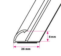 8 mm. klemmeprofil - selvklæbende