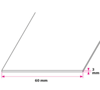 60x3 mm. Brandskinne - u/huller 