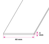 40x4 mm. Brandskinne - u/huller 