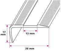 38x17 mm. Trappeforkant - midthullet 
