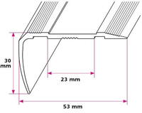 53x30 mm. trappeforkant - midthullet 