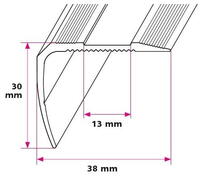 38x30 mm. Trappeforkant - midthullet 
