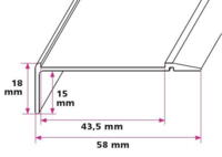 Trappeforkant til 43 mm. indlæg, lille - midthullet 