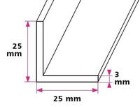 25 x 25 x 3 mm vinkelprofil - u/huller 