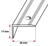 26 x 17 mm Vinkel Mat Alu