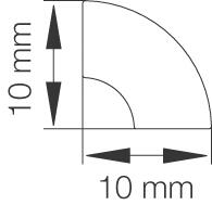 Primo kvartstaf liste 10x10 mm. 